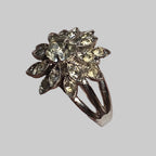 925 Sterling Silver Flower Cluster Ring Size 9.5