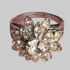 925 Sterling Silver Flower Cluster Ring Size 9.5