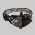Garnet and CZ 925 Silver Ring Size 7.5