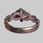 Garnet and CZ 925 Silver Ring Size 7.5