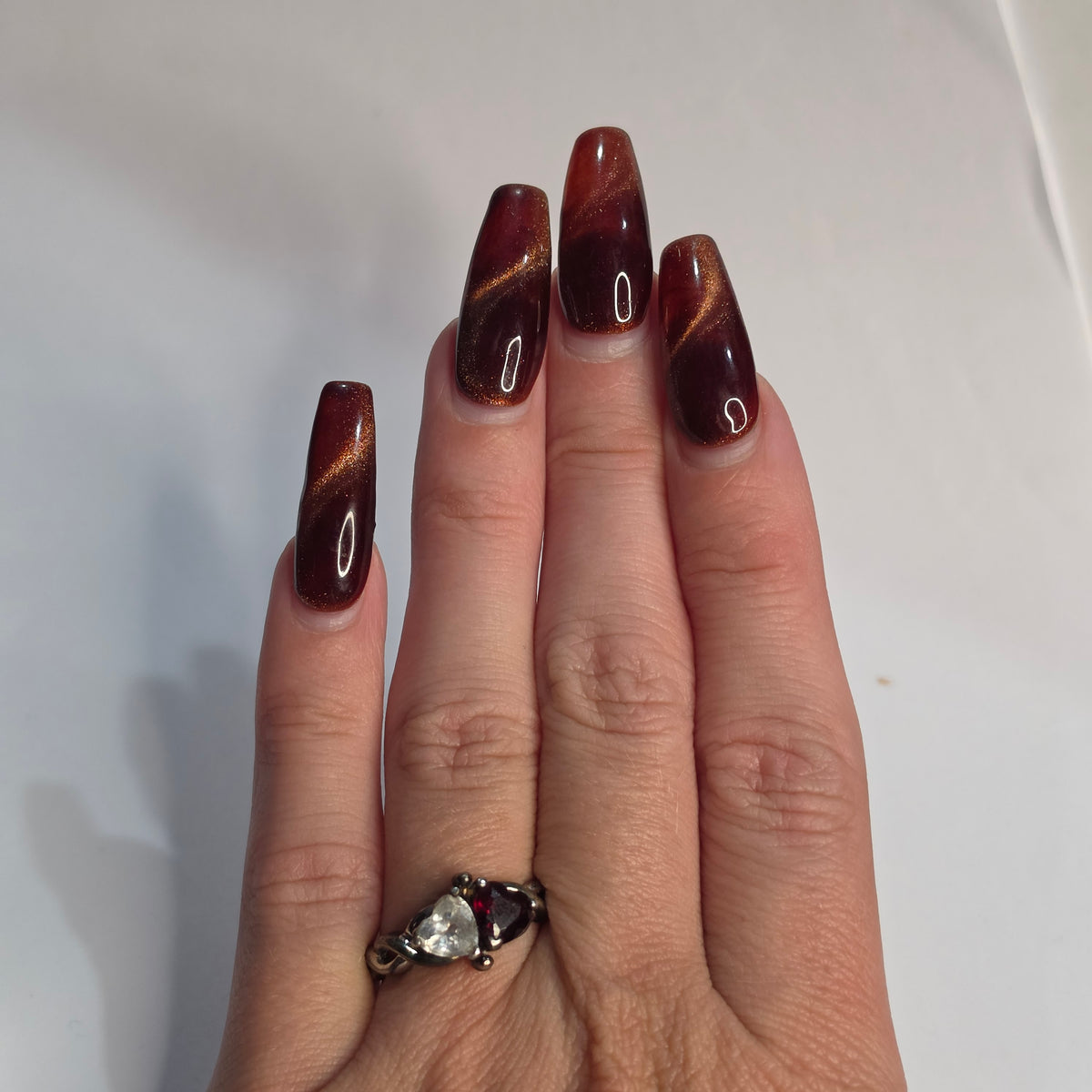Garnet and CZ 925 Silver Ring Size 7.5