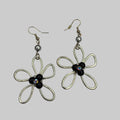Wire Beaded Flower Earrings
