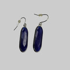 Rectangular Blue Drop Earrings