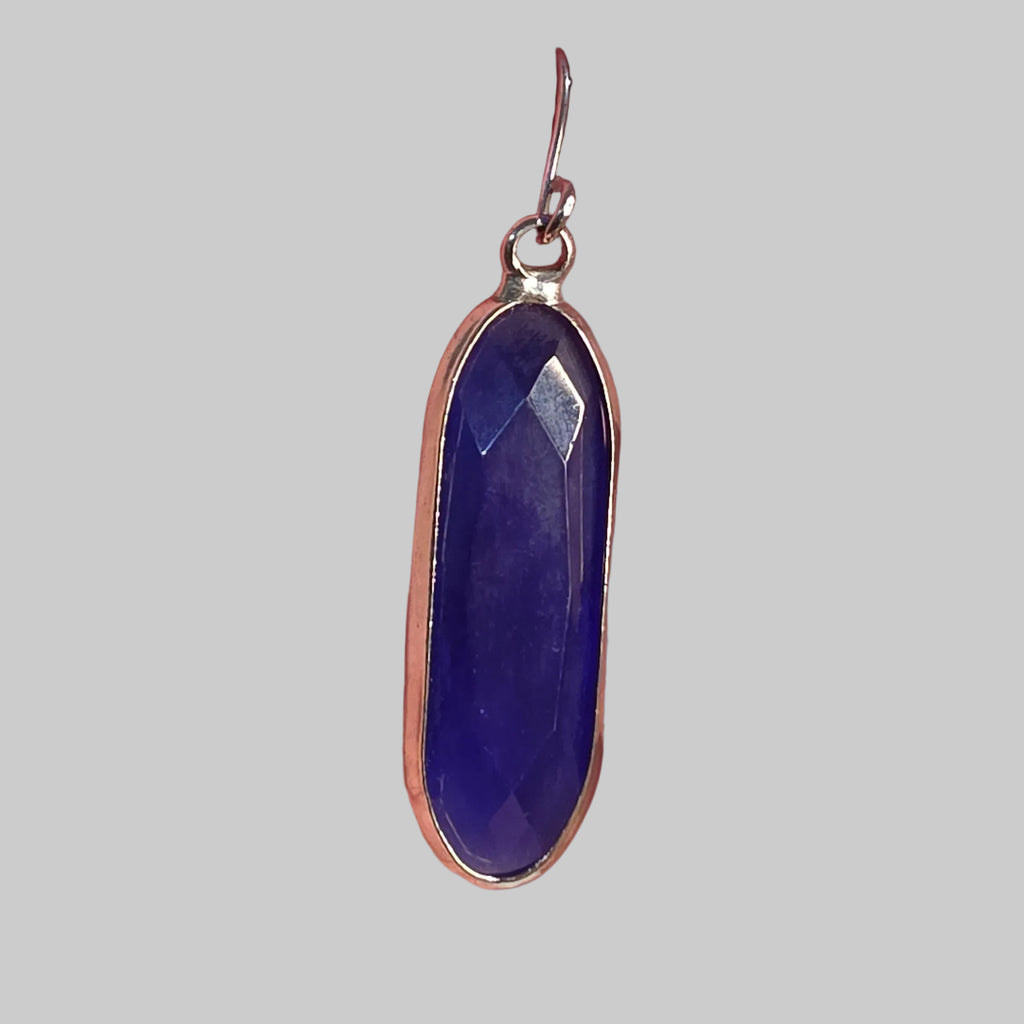 Rectangular Blue Drop Earrings