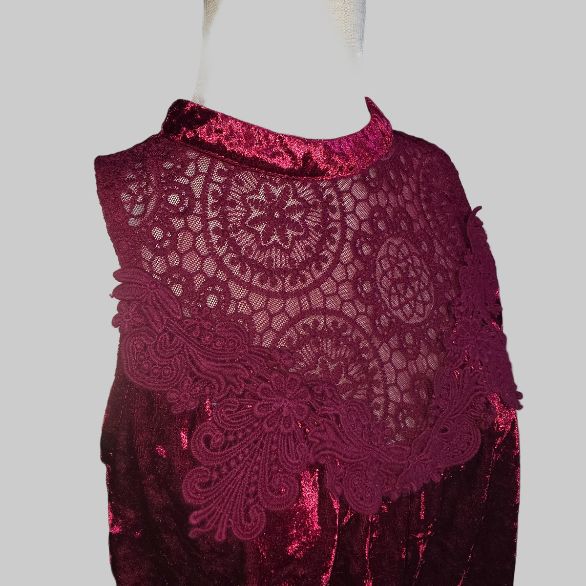 No Boundaries | Crushed Red Velvet Aline Blouse
