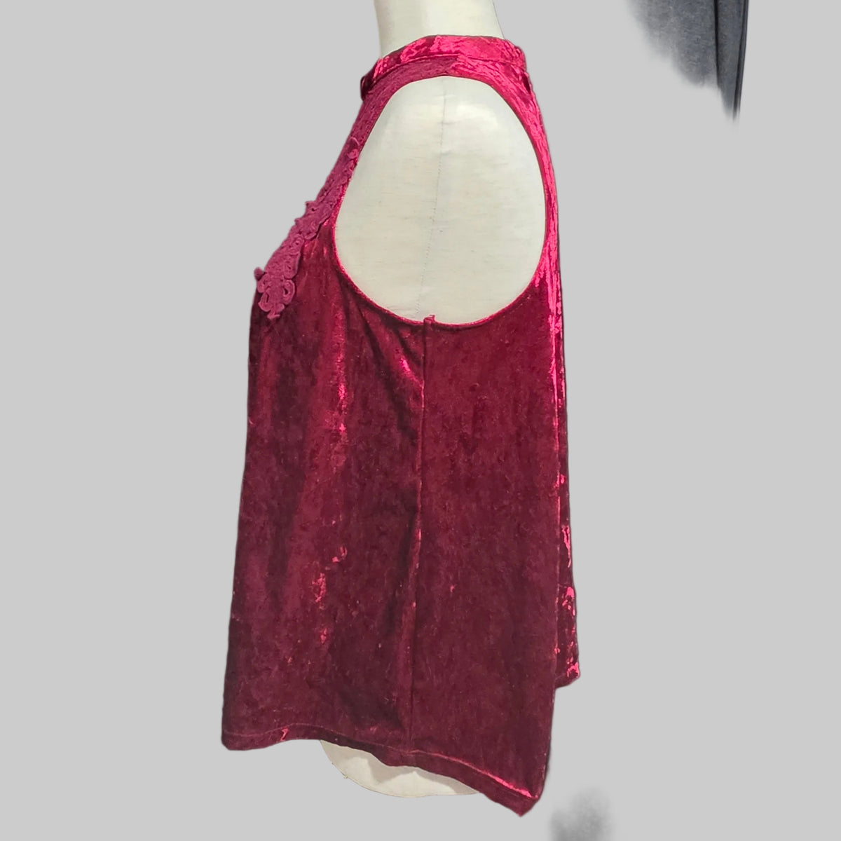 No Boundaries | Crushed Red Velvet Aline Blouse