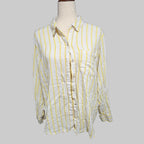 Universal Thread | Relaxed Fit Yellow Striped Linen Blend Button Down