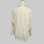 Universal Thread | Relaxed Fit Yellow Striped Linen Blend Button Down