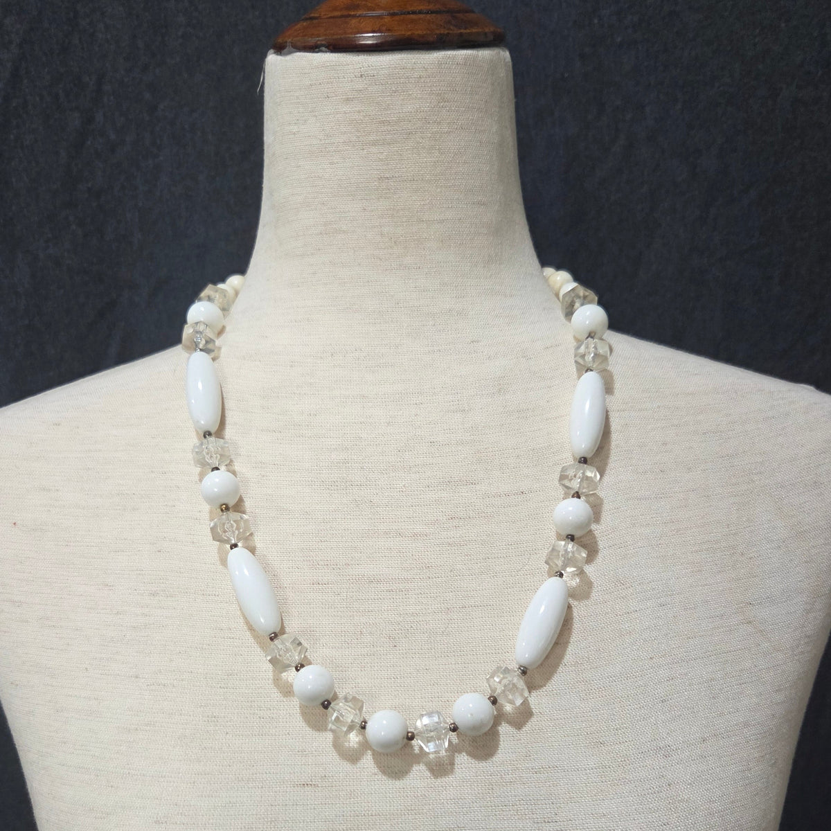 Vintage White Beaded Necklace