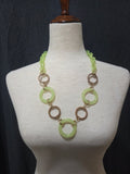 Green and Wood Statement Necklace