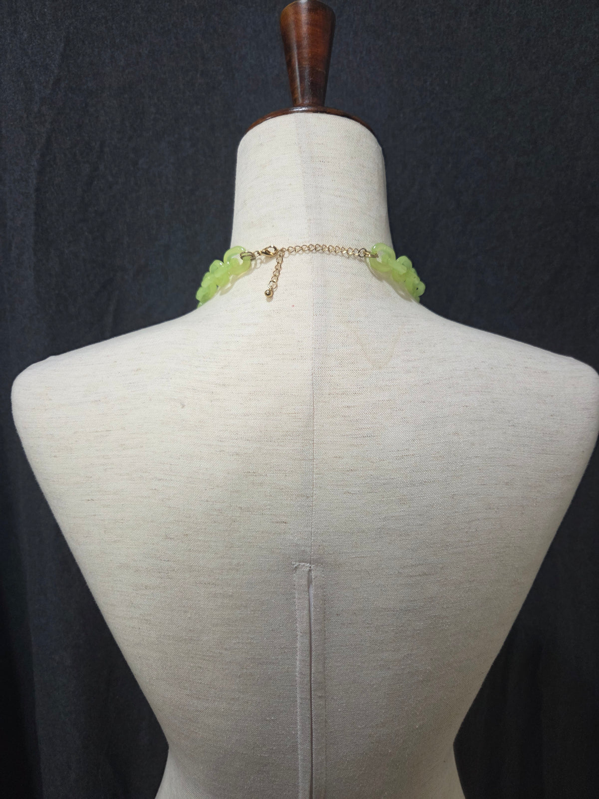 Green and Wood Statement Necklace