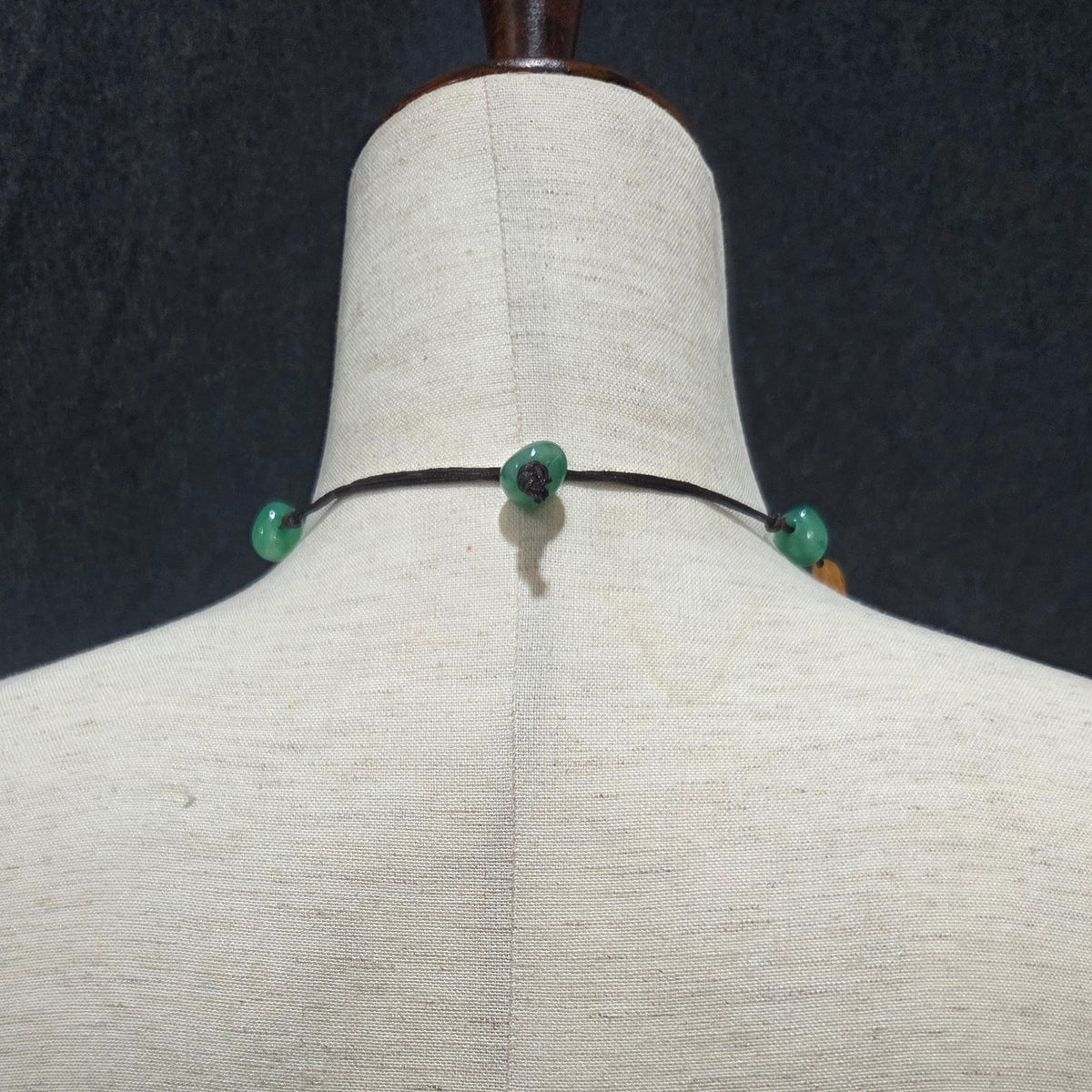 Boho Green, Brown, White and Orange Necklace
