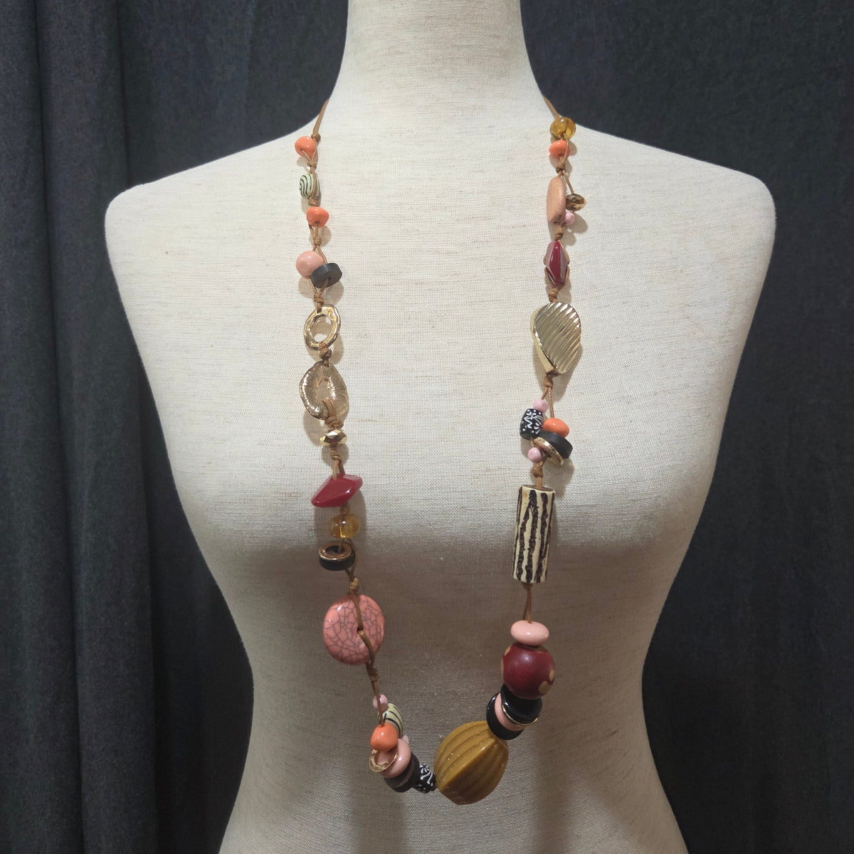Boho Style Mixed Bead Statement Necklace