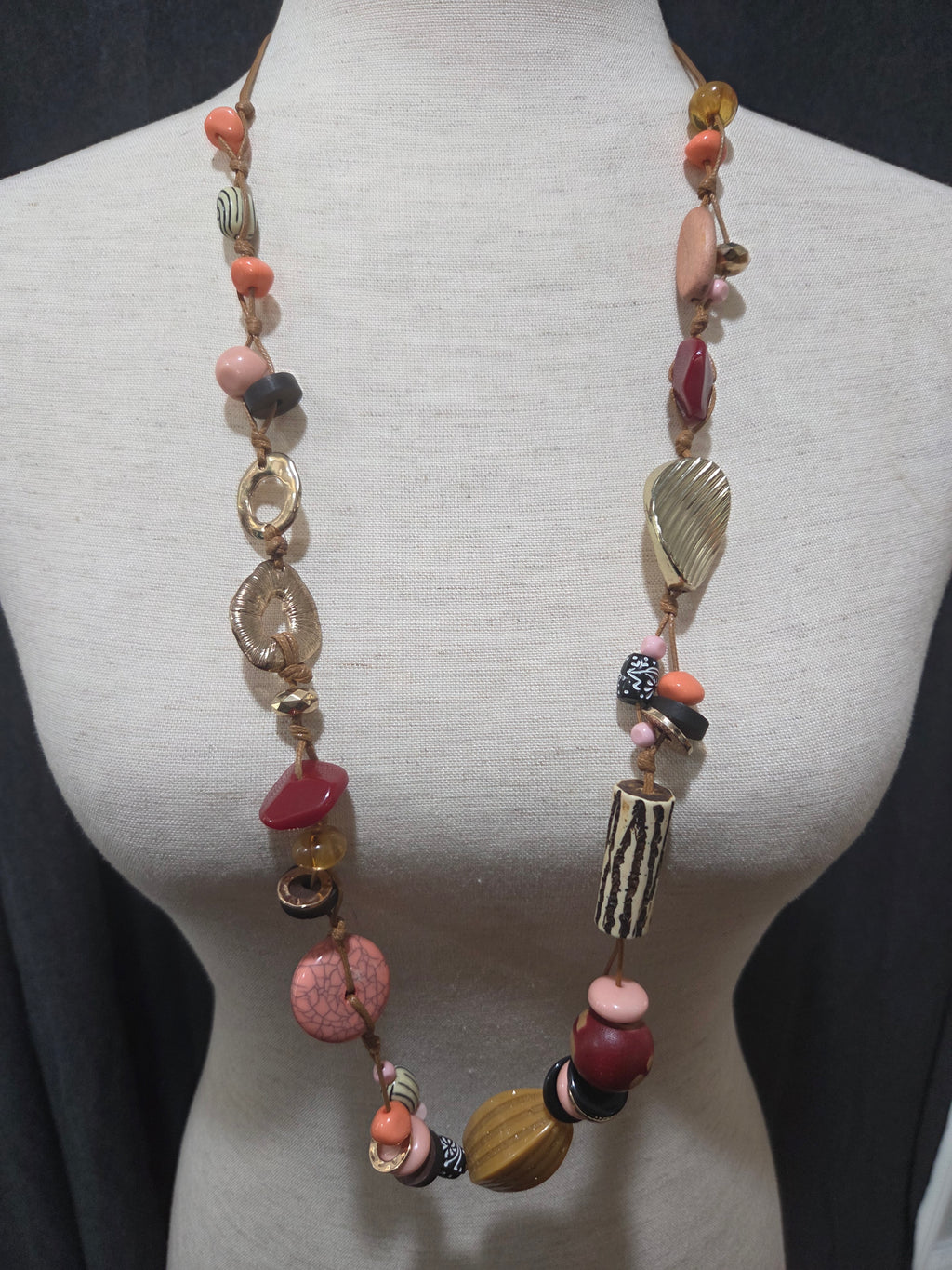 Boho Style Mixed Bead Statement Necklace