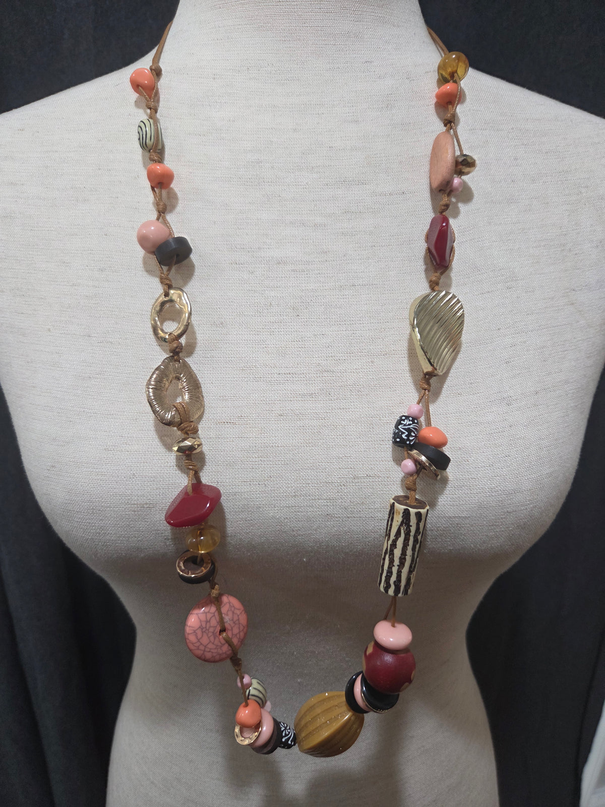 Boho Style Mixed Bead Statement Necklace