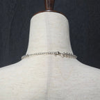 Silver Toned and Blue Beaded Necklace