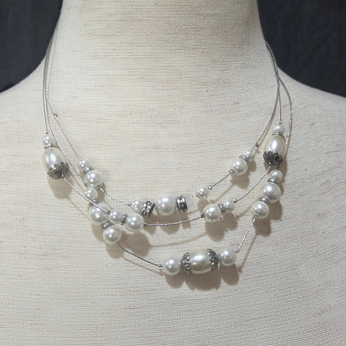 Imitation Pearl Tiered Necklace