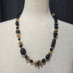 Black and Gold Beaded Necklace