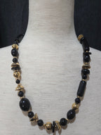 Black and Gold Beaded Necklace