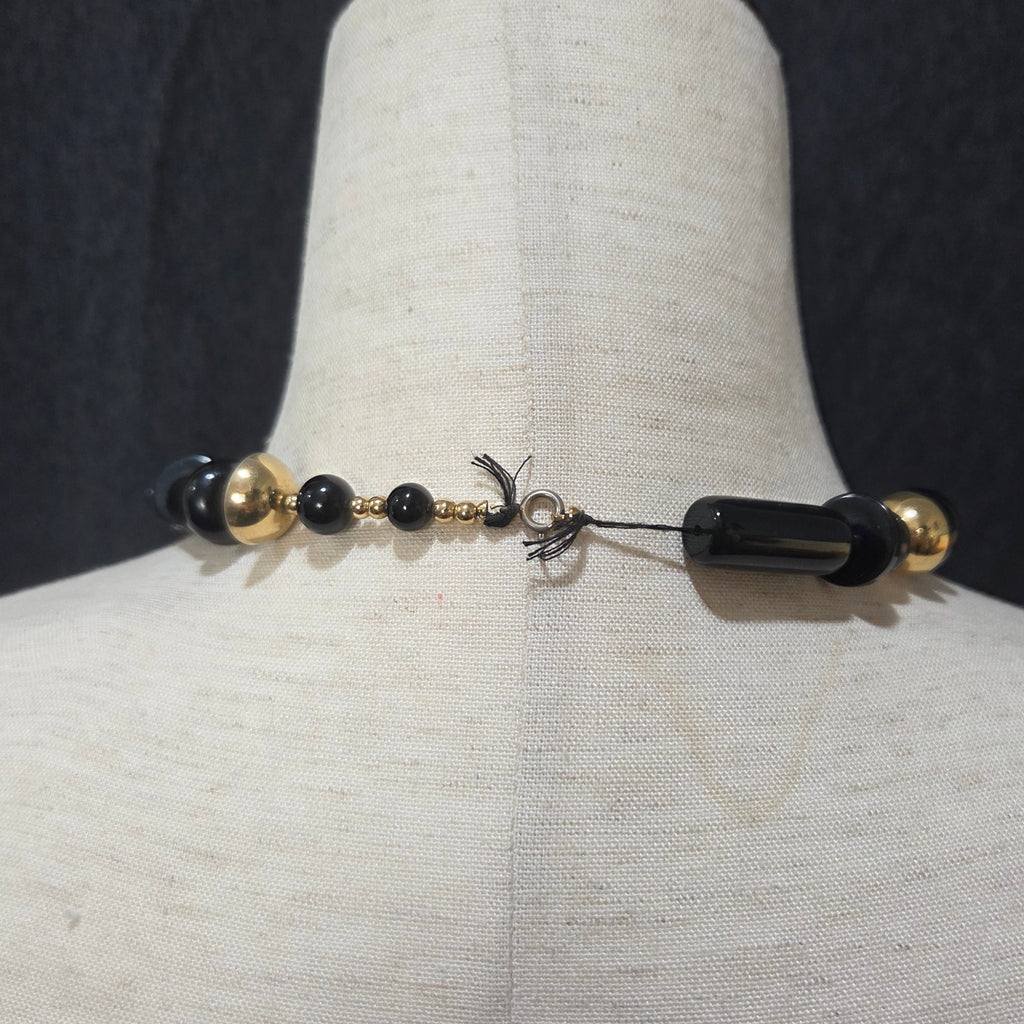 Black and Gold Beaded Necklace