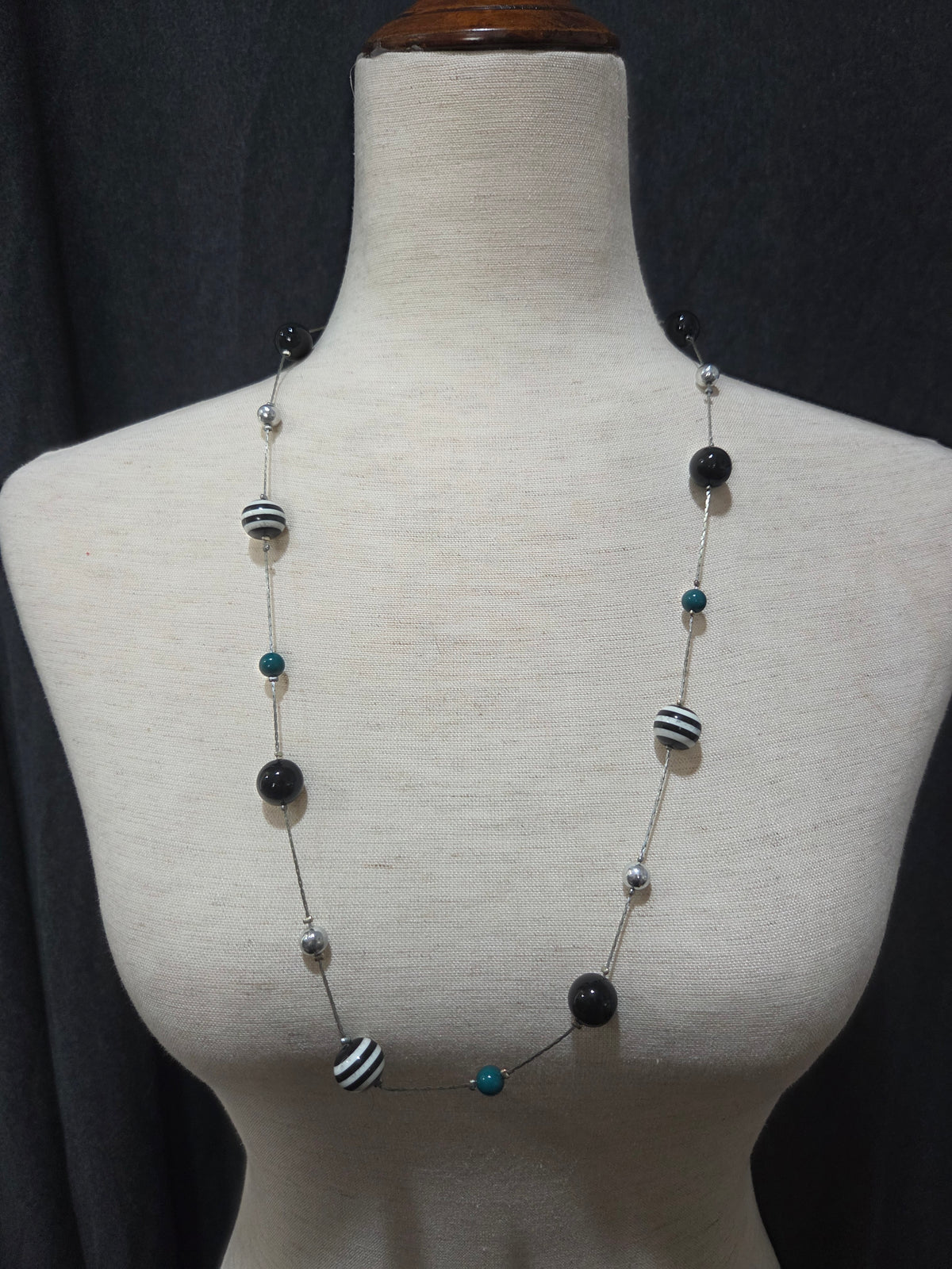 Long Beaded Station Necklace
