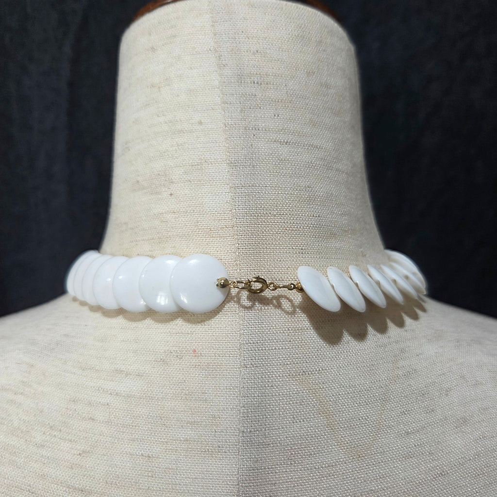 White Disc Necklace