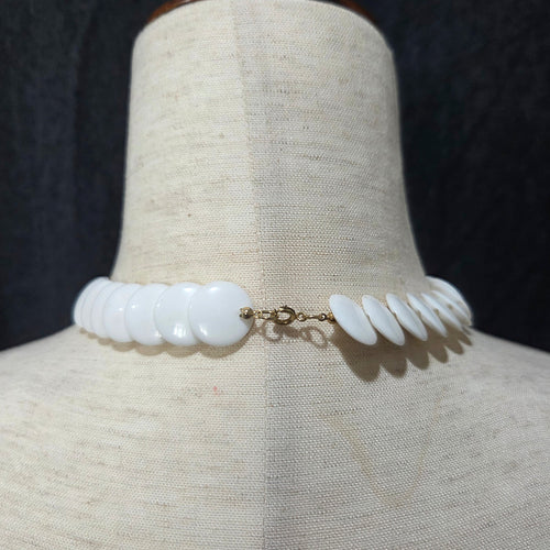 White Disc Necklace