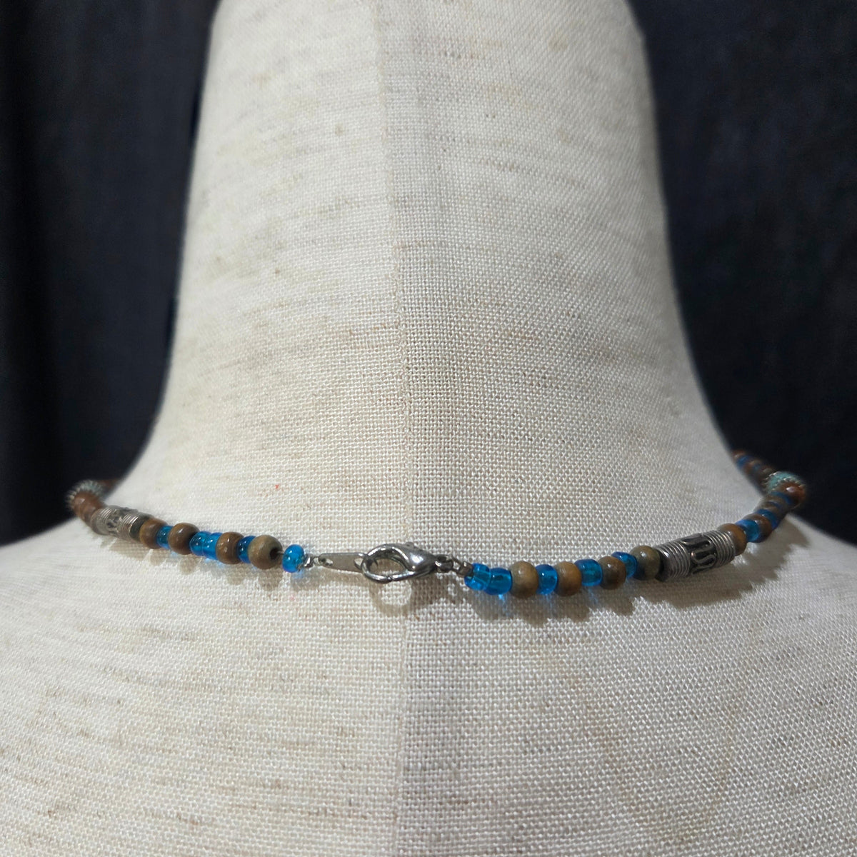 Boho Blue and Brown Necklace