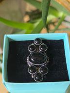 Sterling Silver Cluster Ring Sz 6.75