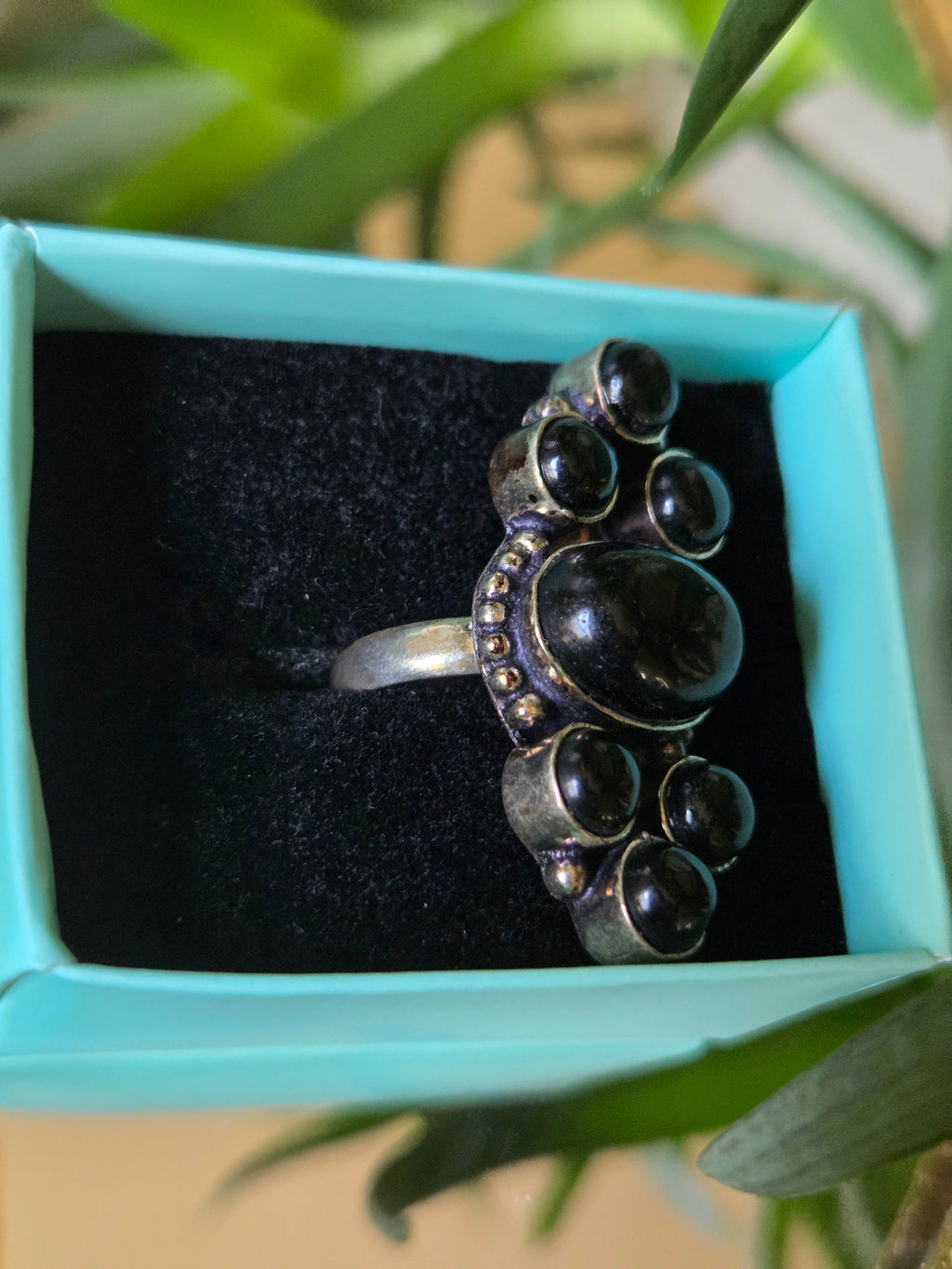 Sterling Silver Cluster Ring Sz 6.75