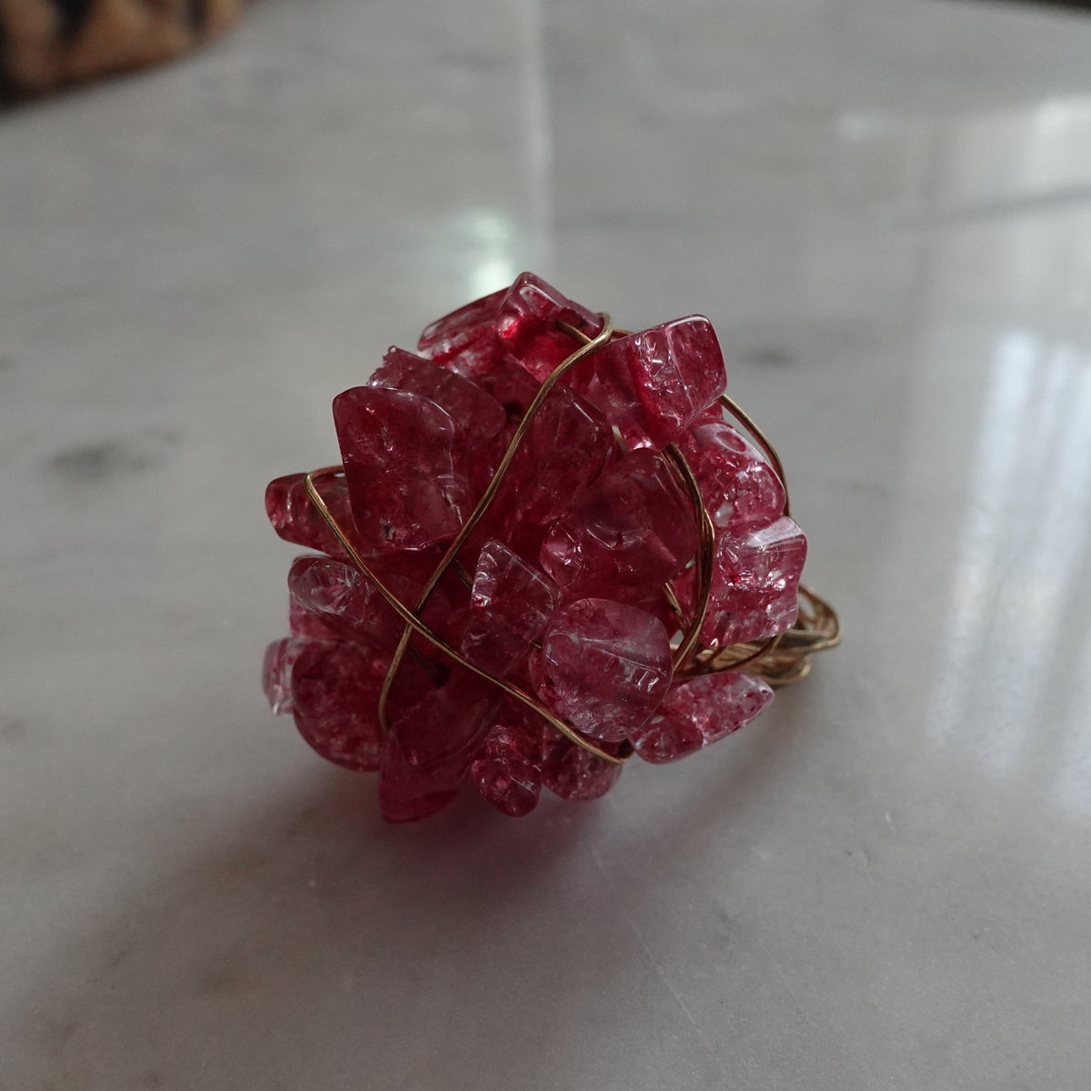 Wire wrapped Gem Cluster Ring