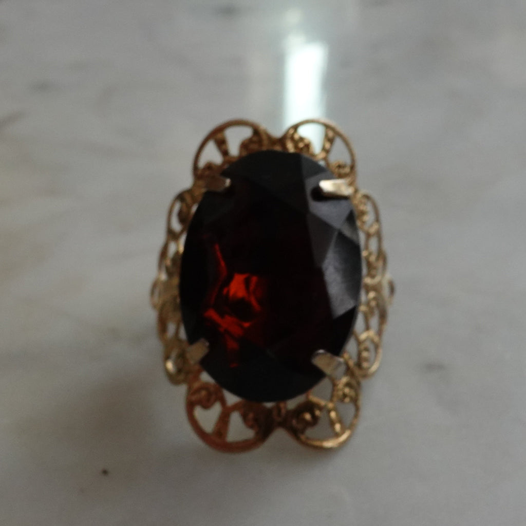 Adjustable Dark Amber Ring