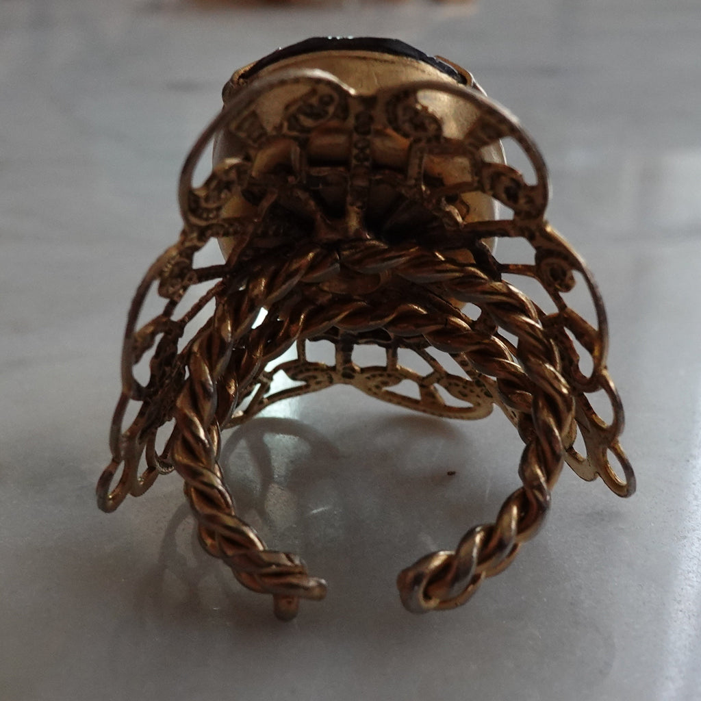 Adjustable Dark Amber Ring