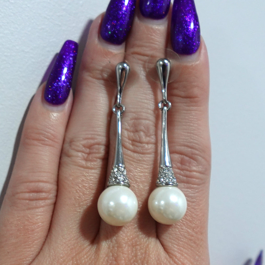 Faux Pearl Drop Earrings
