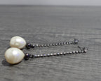 Faux Pearl Long Drop Earrings