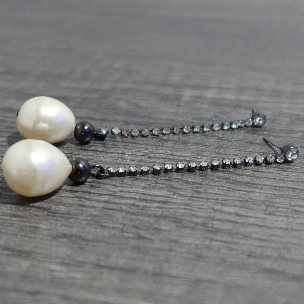 Faux Pearl Long Drop Earrings
