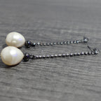 Faux Pearl Long Drop Earrings