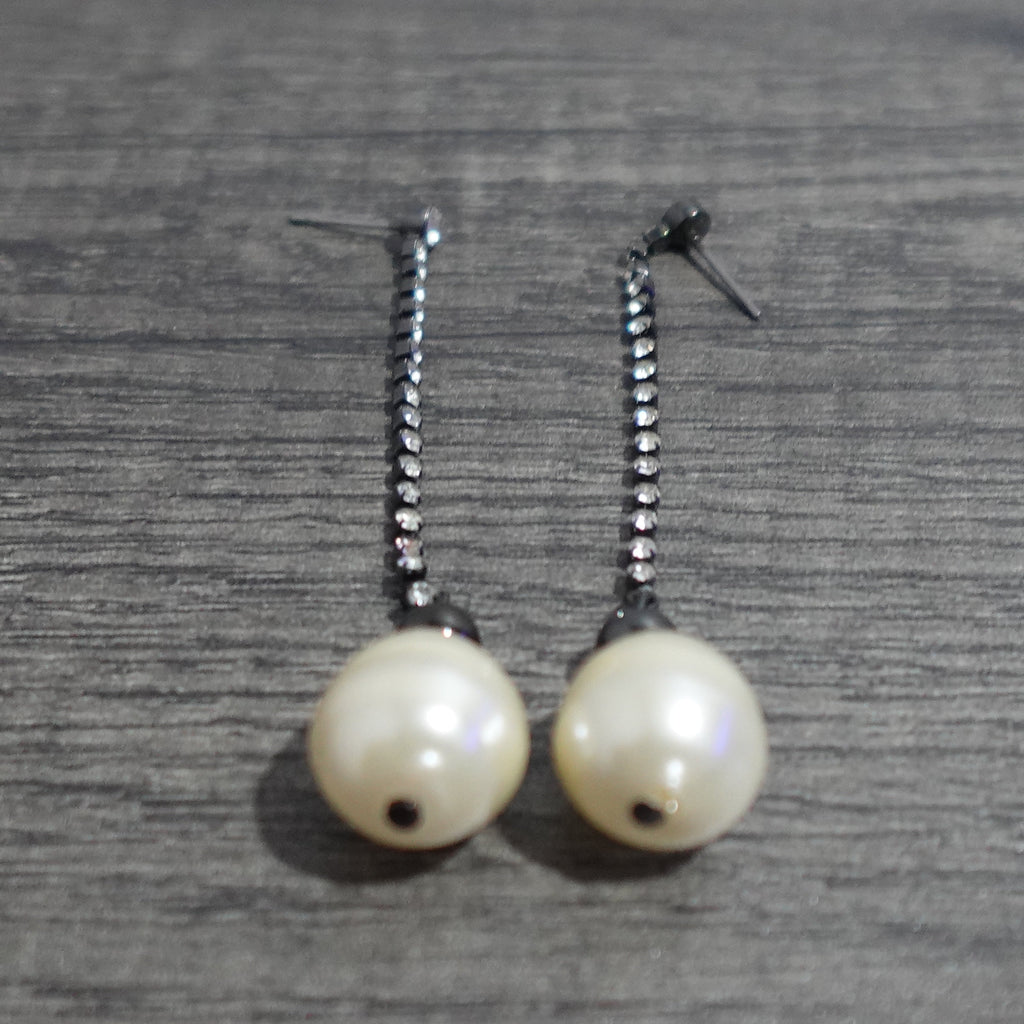 Faux Pearl Long Drop Earrings