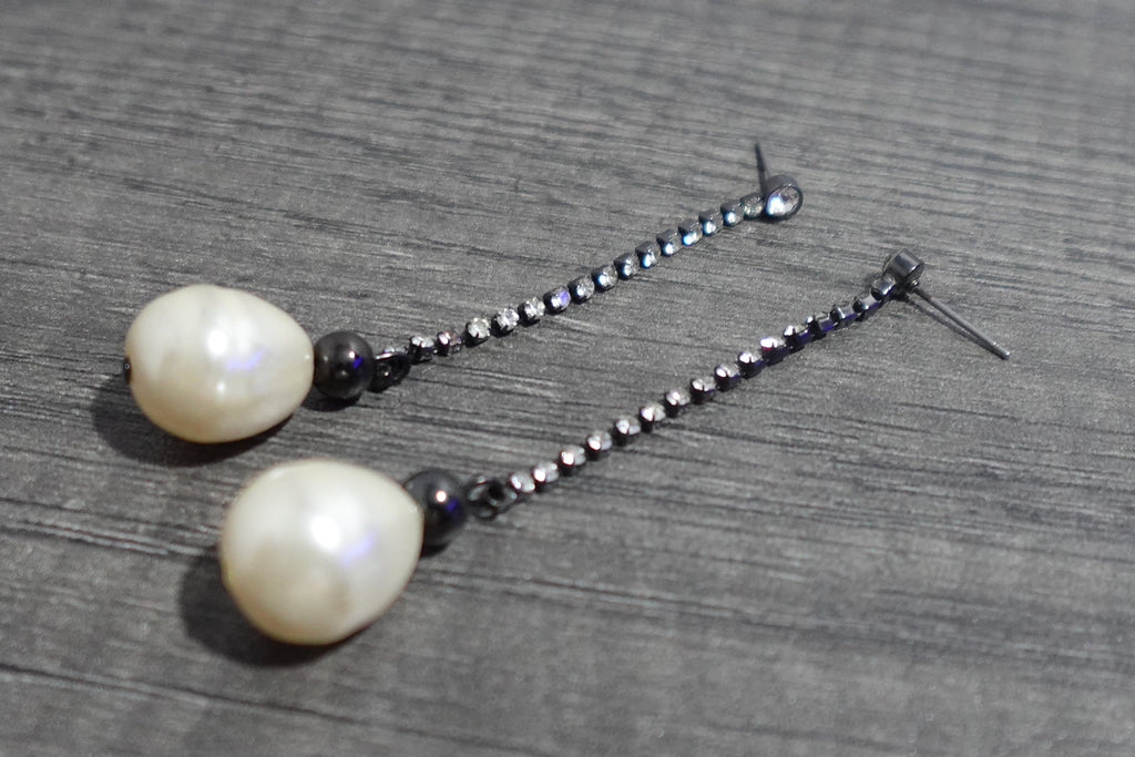 Faux Pearl Long Drop Earrings
