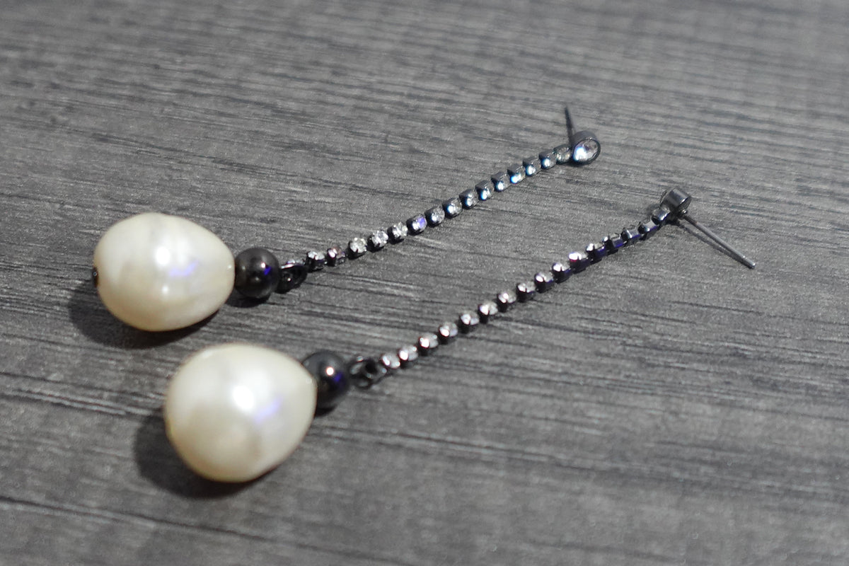 Faux Pearl Long Drop Earrings