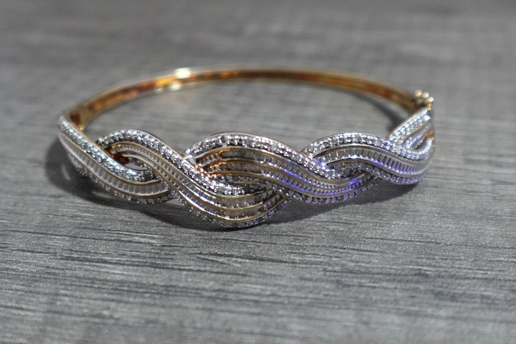 Gold Toned Braided Bangle Bracelet
