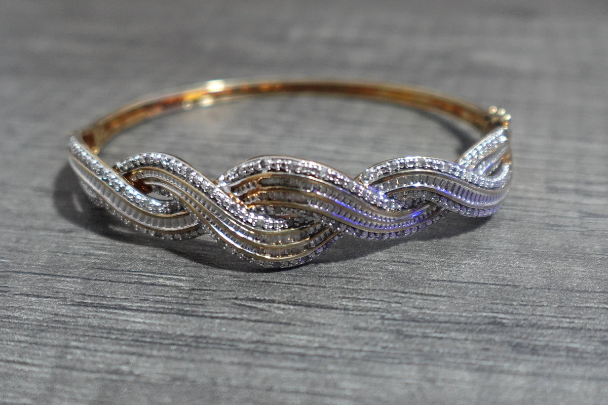 Gold Toned Braided Bangle Bracelet
