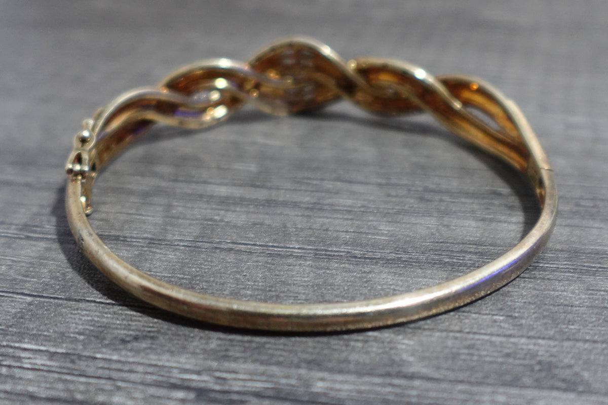 Gold Toned Braided Bangle Bracelet
