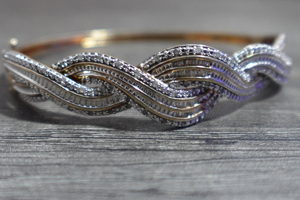 Gold Toned Braided Bangle Bracelet