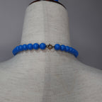 Exaggerated Blue Beaded Necklace & Bracelet Set