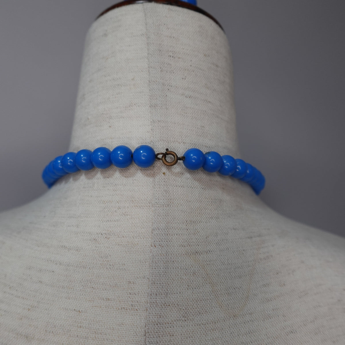 Exaggerated Blue Beaded Necklace & Bracelet Set
