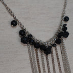 Silver Toned Chain Statement Necklace