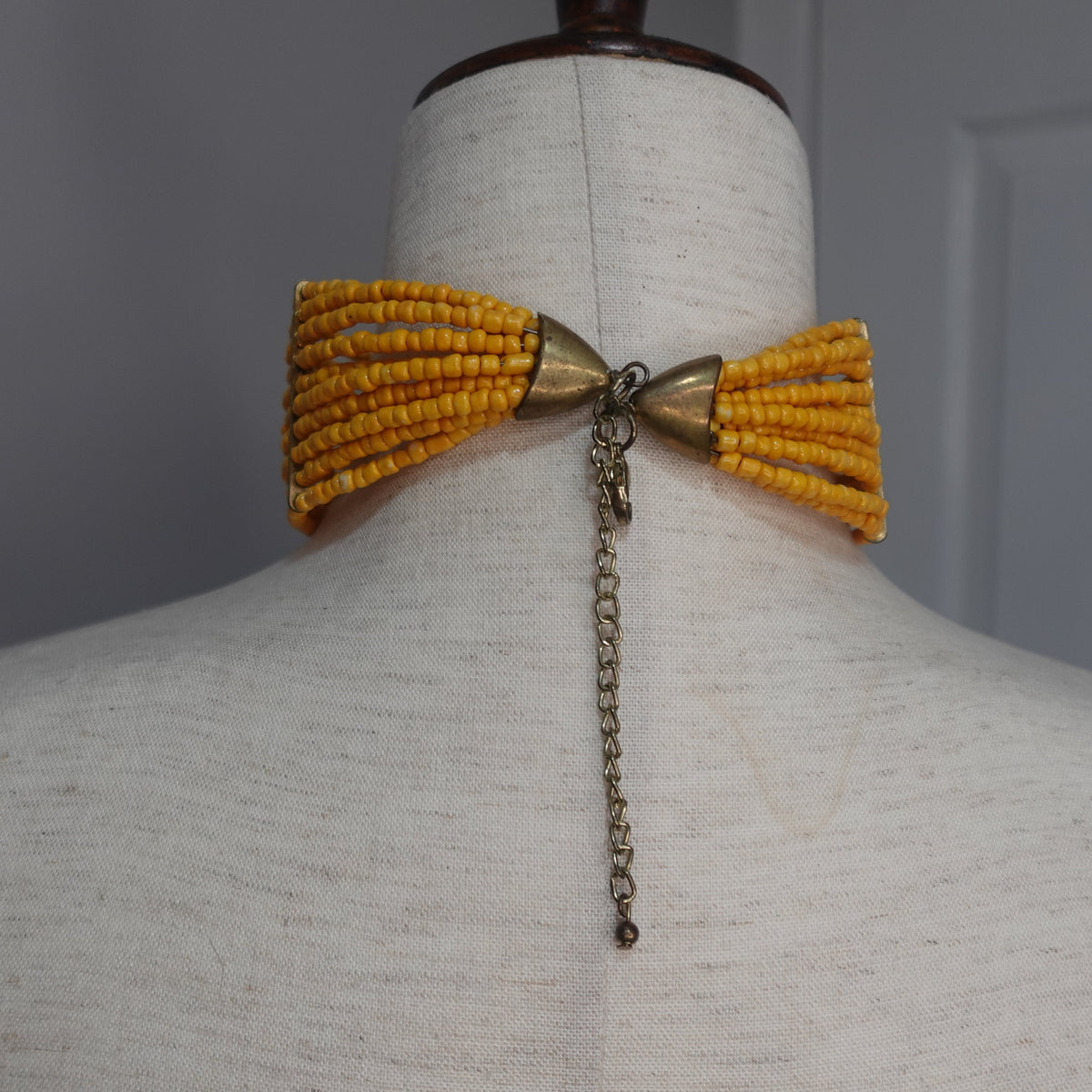 Columbian Yellow Beaded Choker