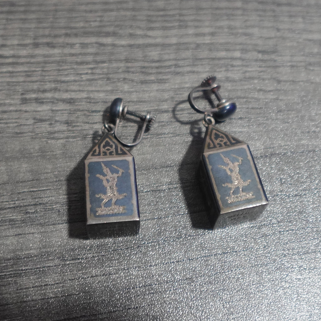 Siam Nielloware Sterling Silver Earrings