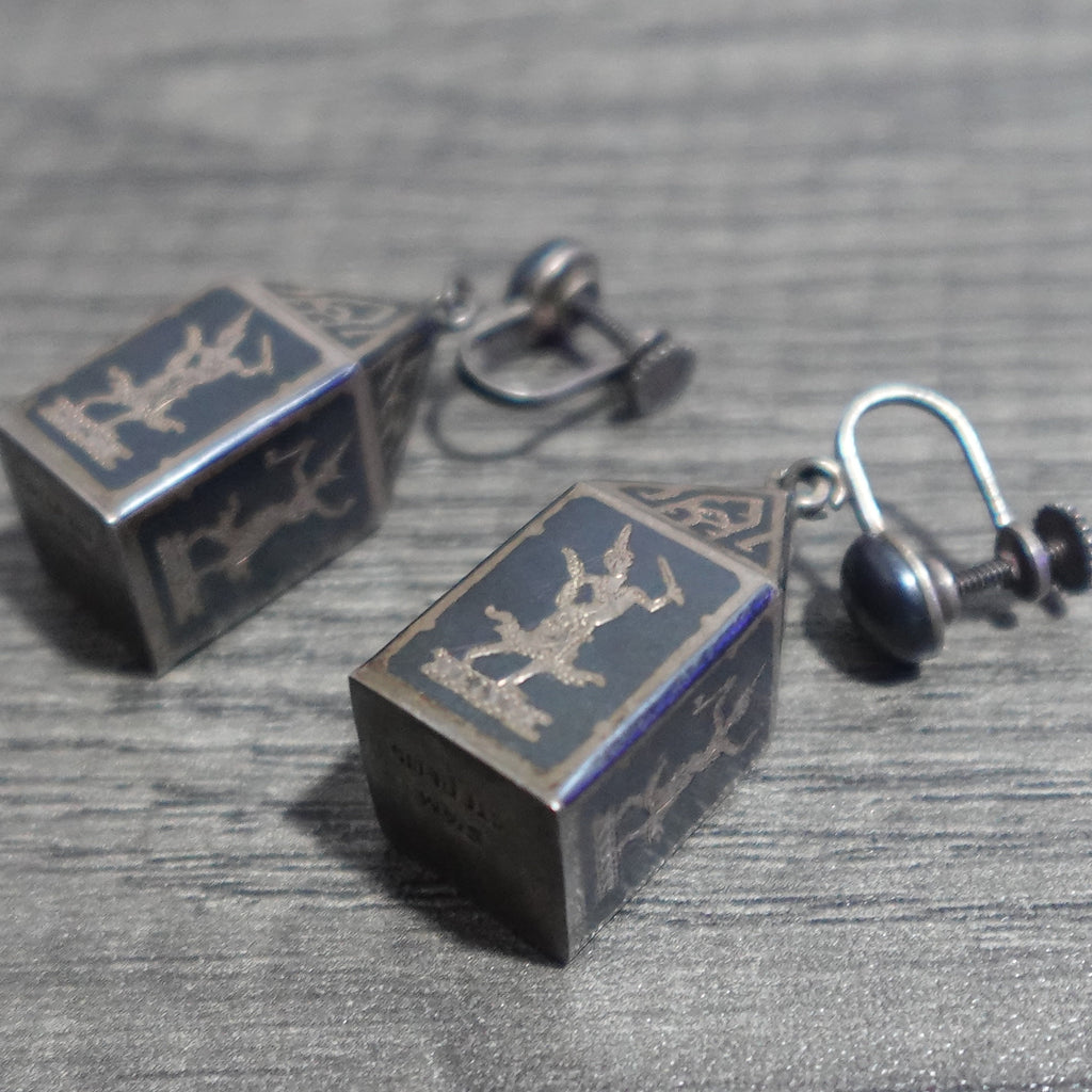 Siam Nielloware Sterling Silver Earrings